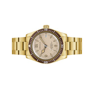 Caravelle Sea Hunter Automatic Goldtone Watch with Beige Dial #44B133