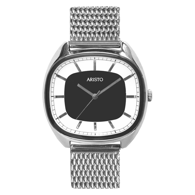 Aristo 36mm Classic Dress Watch with Rectangular Face and Black Dial #4H247-M zoom