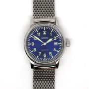Aristo Blue Dial Flight Watch with Mesh Bracelet and a Sapphire Crystal #4H251-M