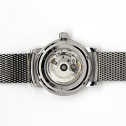 Aristo Blue Dial Flight Watch with Mesh Bracelet and a Sapphire Crystal #4H251-M back