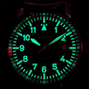 Aristo Blue Dial Flight Watch with Mesh Bracelet and a Sapphire Crystal #4H251-M lume