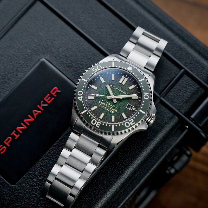 Spinnaker Tesei Titanium Automatic Watch with Militia Green Dial #SP-5084-77