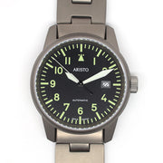 Aristo 40mm Titanium Swiss Automatic Aviator Watch #5H101TIBI
