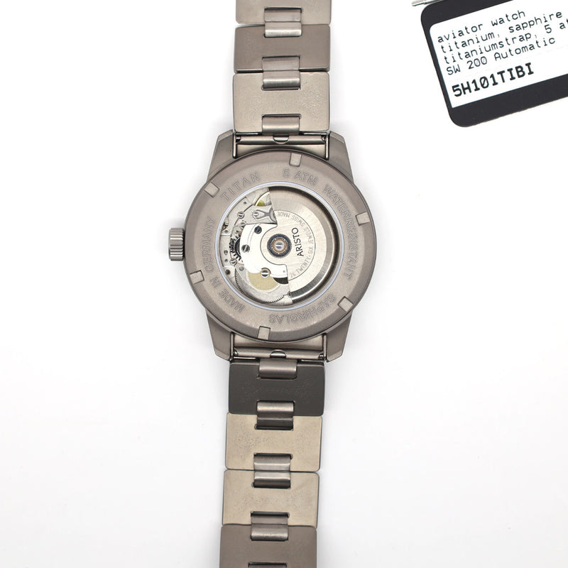 Aristo 40mm Titanium Swiss Automatic Aviator Watch #5H101TIBI