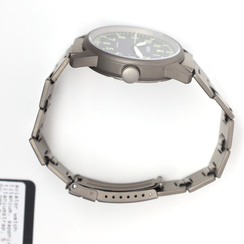 Aristo 40mm Titanium Swiss Automatic Aviator Watch #5H101TIBI