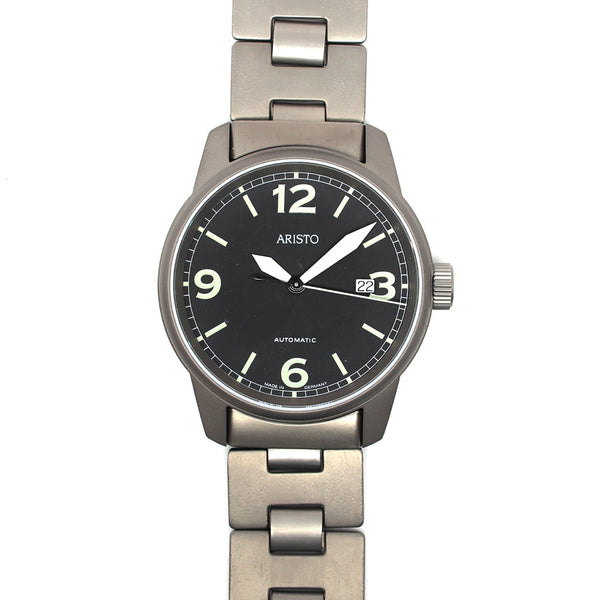 Aristo 40mm Titanium Swiss Automatic Aviator Watch #5H67TIBI