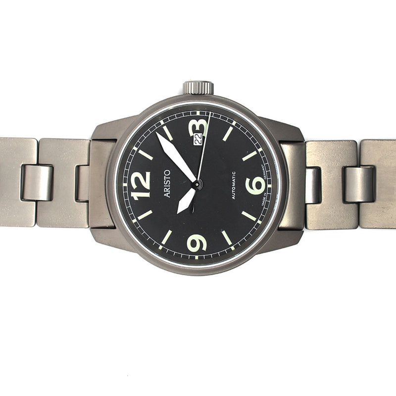 Aristo 40mm Titanium Swiss Automatic Aviator Watch #5H67TIBI