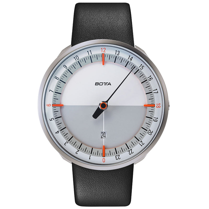 Botta UNO 24 one hand 24-hour Swiss quartz watch with 45mm titanium case #621310