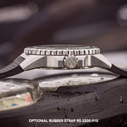 For optional rubber strap, see item RS-2200-910. Note you will also require the clasp, as the strap is sold without it. Clasp is item BD-22-020-912