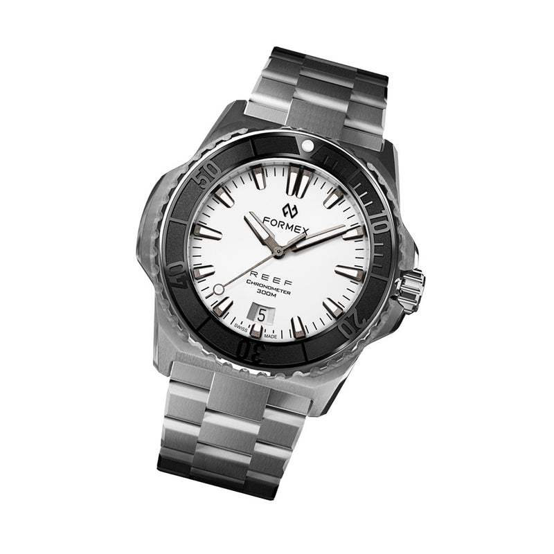 Formex REEF Swiss Automatic Chronometer Dive Watch with Brilliant White Dial #2201-1-6312-100