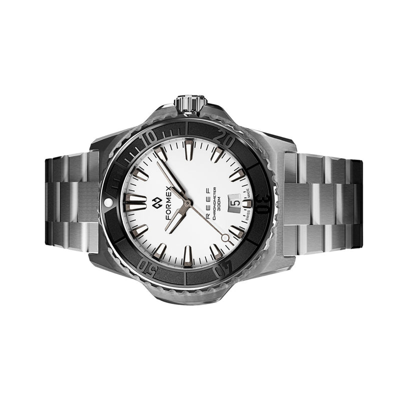 Formex REEF Swiss Automatic Chronometer Dive Watch with Brilliant White Dial #2201-1-6312-100