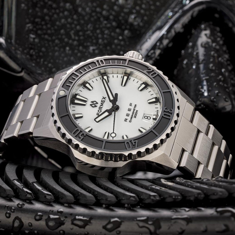 Formex REEF Swiss Automatic Chronometer Dive Watch with Brilliant White Dial #2201-1-6312-100