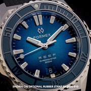 Formex REEF Swiss Automatic Chronometer Dive Watch with Sunburst Blue Dial #2201-1-6333-100