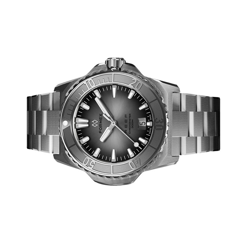 Formex Baby REEF 39.5mm Swiss Automatic Chronometer Dive Watch with Sunburst Grey Dial #2201-1-6341-100