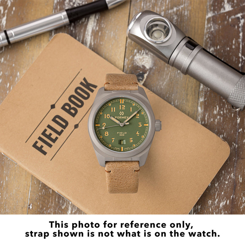 Formex Swiss Automatic Field Watch with Sage Green Dial and Velcro Strap #0660.1.6503.121 Life