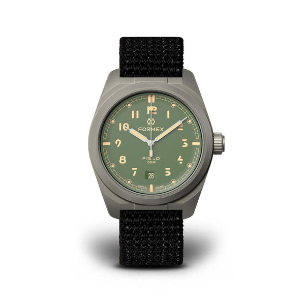 Formex Swiss Automatic Field Watch with Sage Green Dial and Velcro Strap #0660.1.6503.121