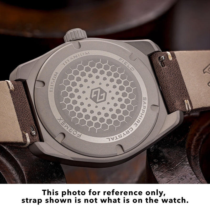 Formex Swiss Automatic Field Watch with Charcoal Dial and Velcro Strap #0660.1.6523.121 Back