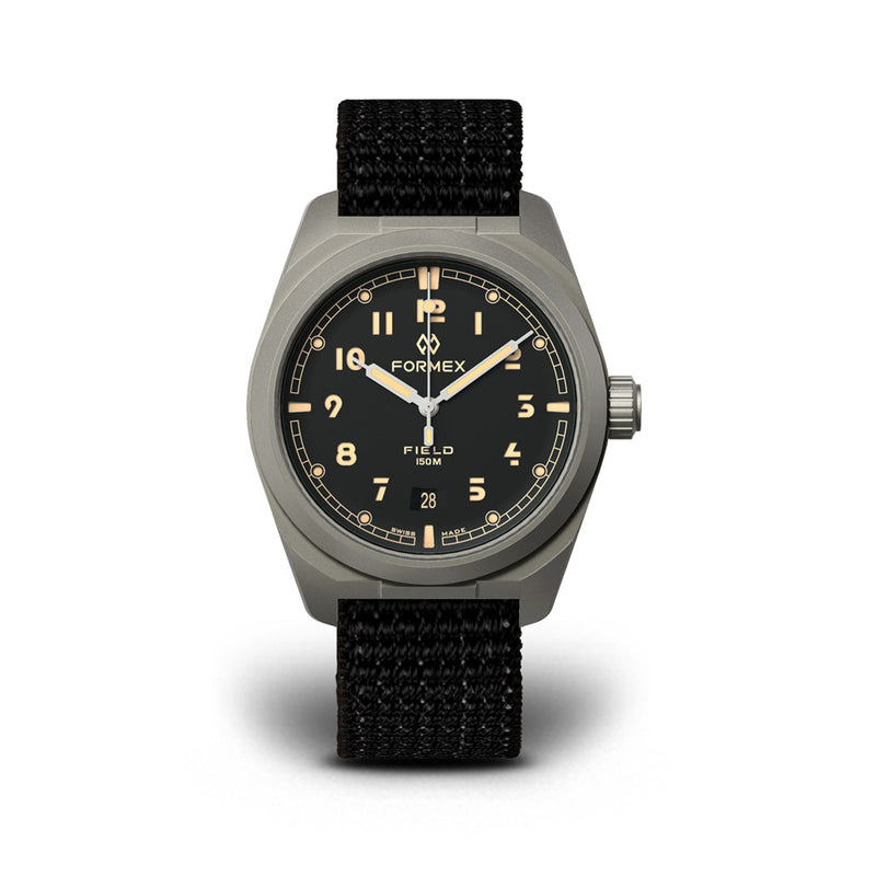 Formex Swiss Automatic Field Watch with Charcoal Dial and Velcro Strap #0660.1.6523.121
