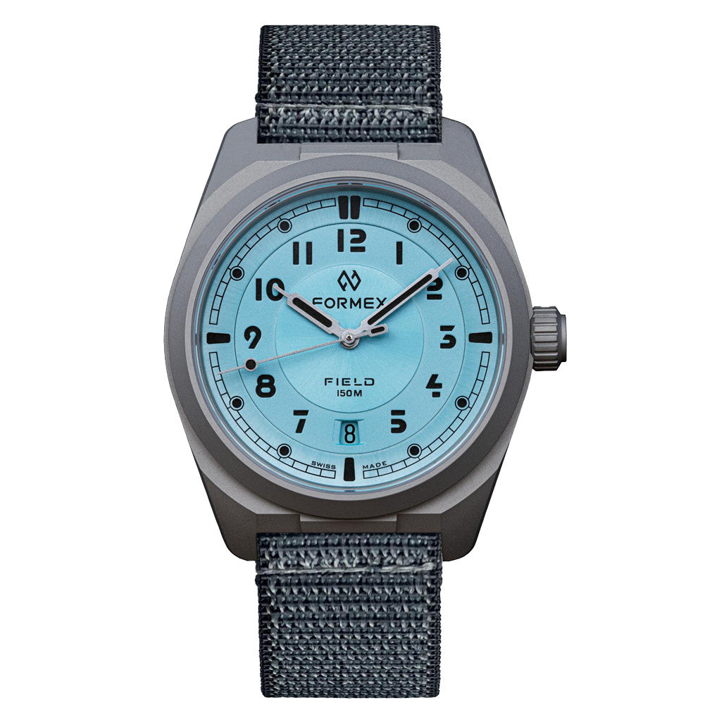 Formex Swiss Automatic Titanium Field Watch with Ice Blue Dial