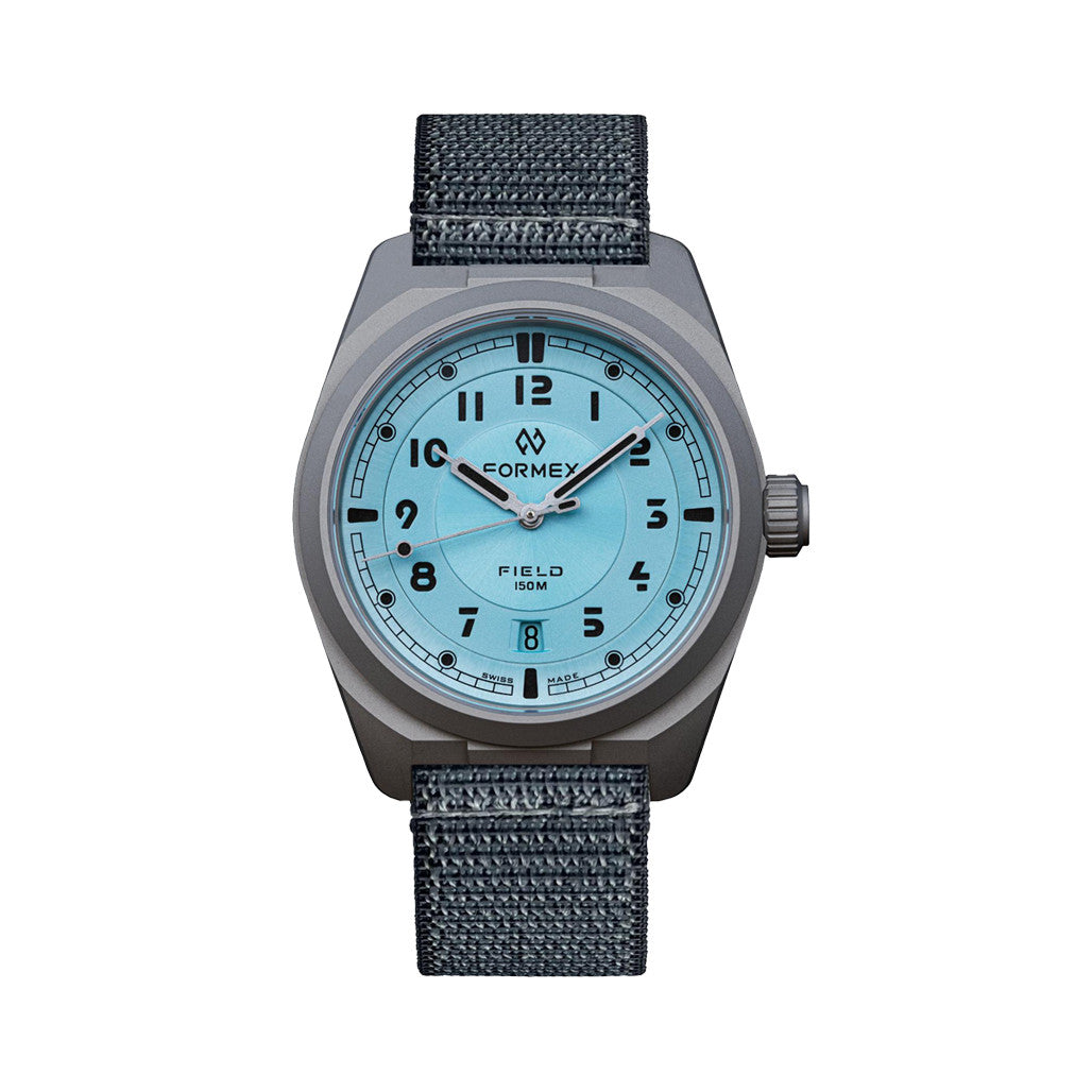 Formex Swiss Automatic Titanium Field Watch with Ice Blue Dial