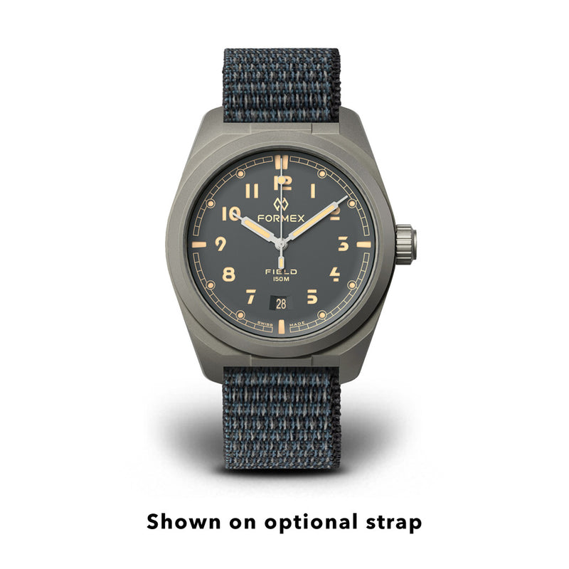 Formex Swiss Automatic Field Watch with Ash Grey Dial and Velcro Strap #0660.6543.121 Optional