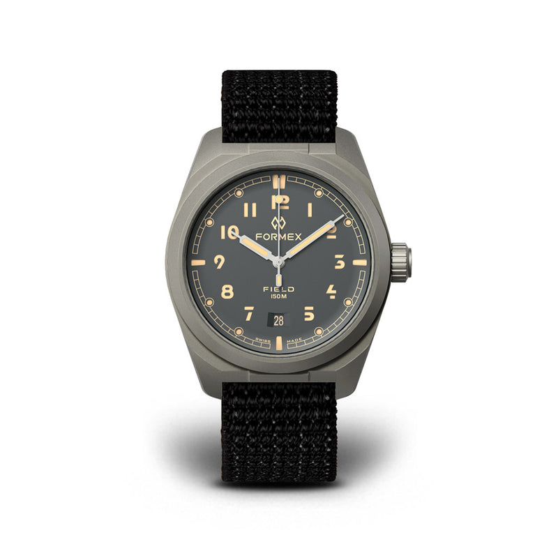 Formex Swiss Automatic Field Watch with Ash Grey Dial and Velcro Strap #0660.6543.121