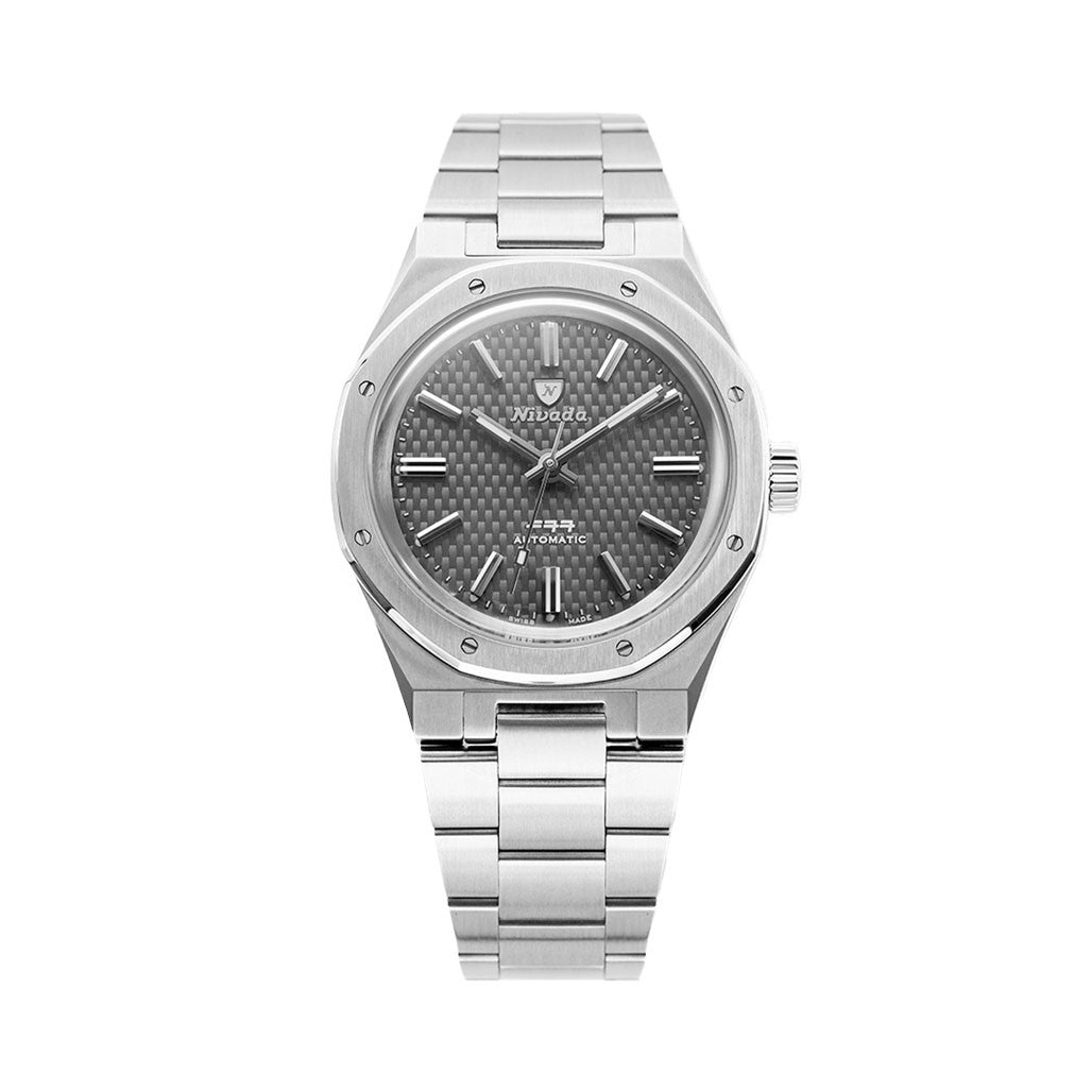 Nivada Grenchen 37mm F77 Titanium Watch with Anthracite Dial