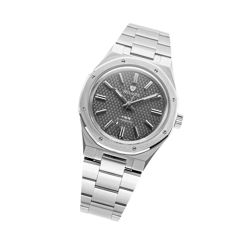 Nivada Grenchen 37mm F77 Titanium Watch with Anthracite Dial #68006A77