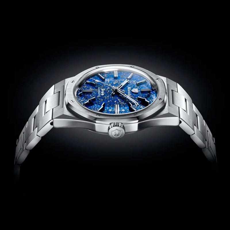 Nivada Grenchen 37mm F77 Watch with Lapis Lazuli Dial #68009A77