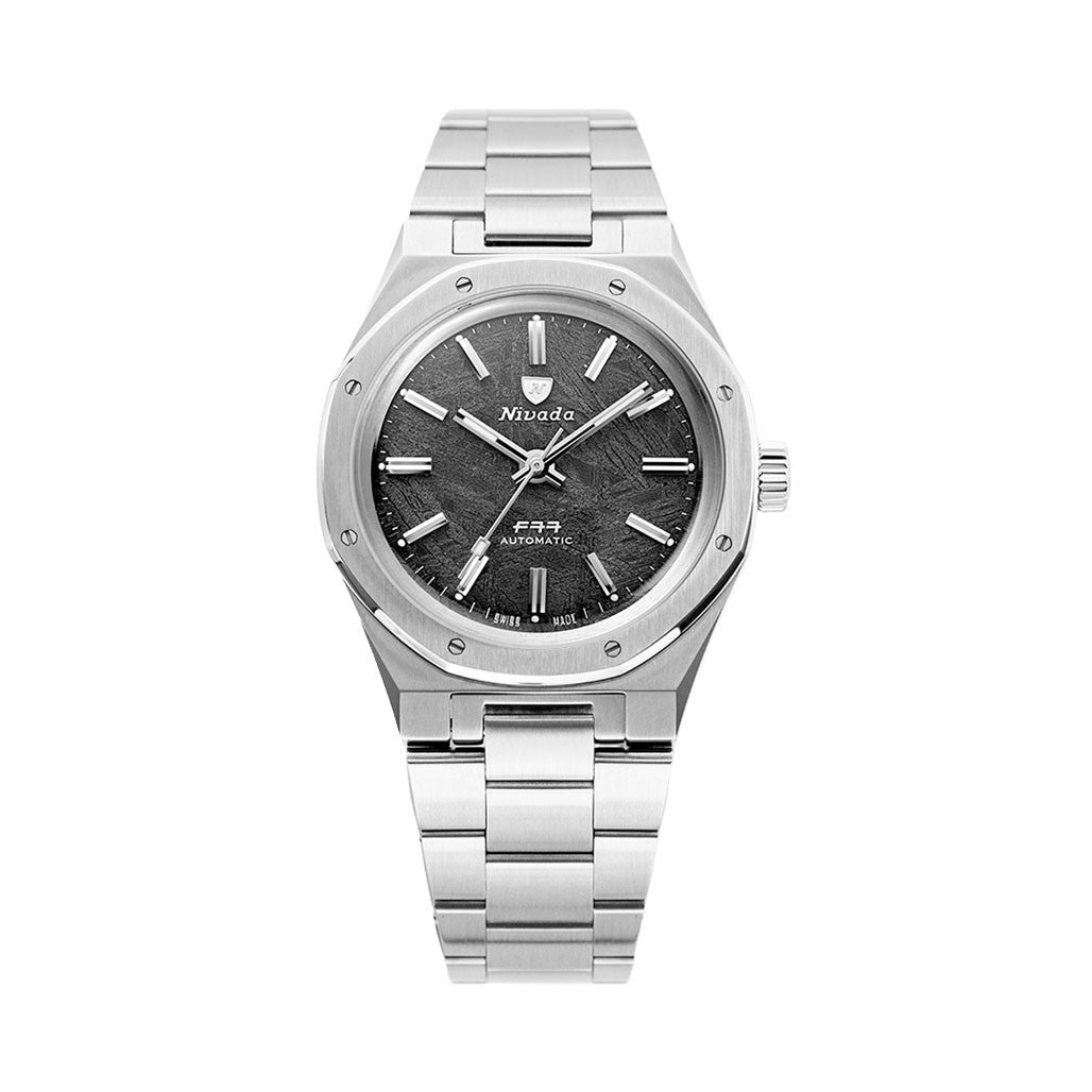 Nivada Grenchen 37mm F77 Watch with Meterorite Dial #68016A77