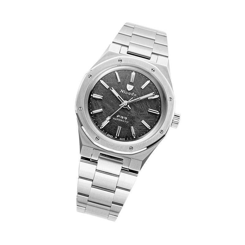 Nivada Grenchen 37mm F77 Watch with Meterorite Dial #68016A77