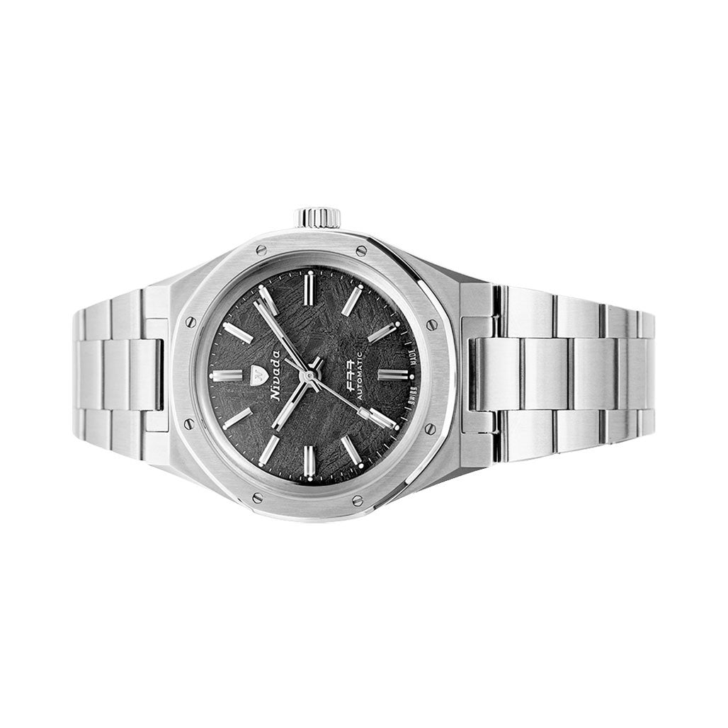 Nivada Grenchen 37mm F77 Watch with Meterorite Dial #68016A77