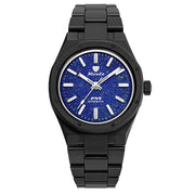 Nivada Grenchen 37mm F77 Black Watch with Lapis Lazuli Dial #68022A77