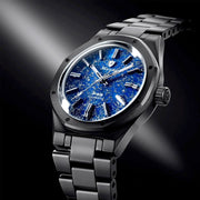 Nivada Grenchen 37mm F77 Black Watch with Lapis Lazuli Dial #68022A77