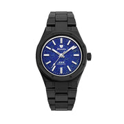 Nivada Grenchen 37mm F77 Black Watch with Lapis Lazuli Dial #68022A77