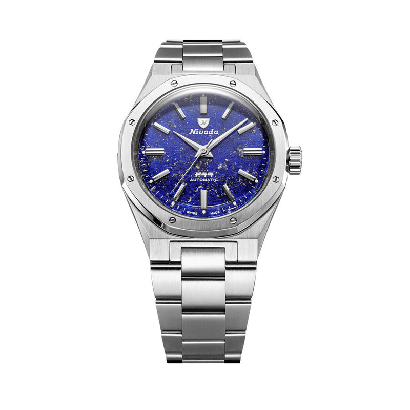 Nivada Grenchen 38mm F77 Mark 2 Watch with Lapis Lazuli Dial #68048A77