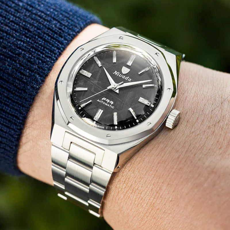 Nivada Grenchen 38mm F77 Mark 2 Watch with Meteorite Dial #68049A77