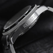Red Star SEA STAR Watch with Black Dial and Black Bezel #7074G-C