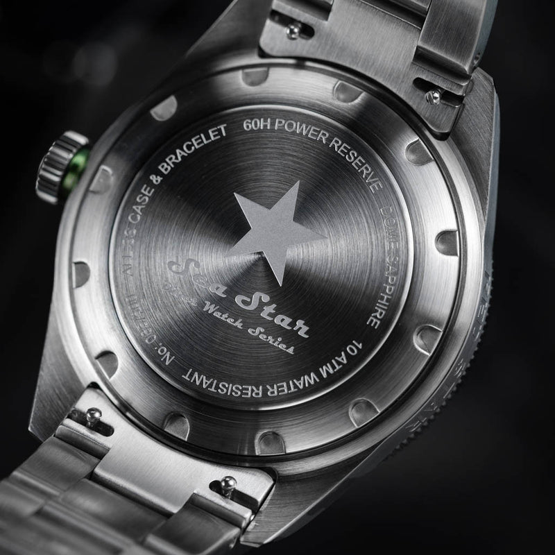 Red Star SEA STAR Watch with Black Dial and Black Bezel #7074G-C