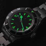 Red Star SEA STAR Watch with Black Dial and Black Bezel #7074G-C
