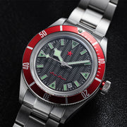 Red Star SEA STAR Watch with Black Dial and Red Bezel #7074G-D