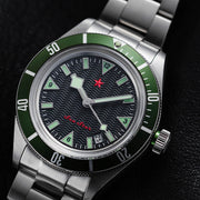 Red Star SEA STAR Watch with Black Dial and Green Bezel #7074G-E