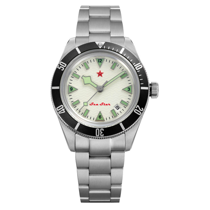 Red Star SEA STAR Watch with Full Lume Dial and Black Bezel #7074G-F