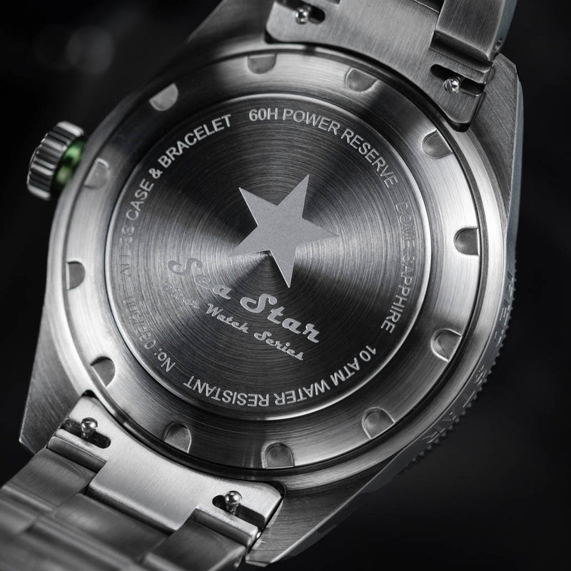 Red Star SEA STAR Watch with Full Lume Dial and Black Bezel #7074G-F