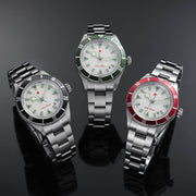 Red Star SEA STAR Watch with Full Lume Dial and Black Bezel #7074G-F