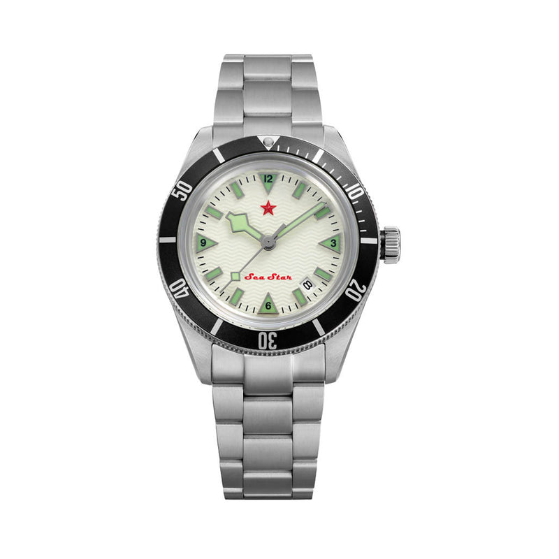 Red Star SEA STAR Watch with Full Lume Dial and Black Bezel #7074G-F