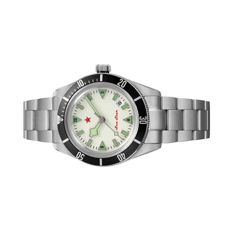 Red Star SEA STAR Watch with Full Lume Dial and Black Bezel #7074G-F