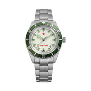 Red Star SEA STAR Watch with Full Lume Dial and Green Bezel #7074G-H