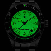 Red Star SEA STAR Watch with Full Lume Dial and Red Bezel #7074G-G