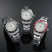 Red Star SEA STAR Watch with Full Lume Dial and Red Bezel #7074G-G
